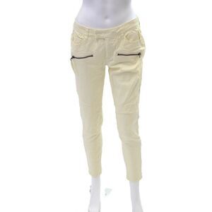 Skaist Taylor Womens Zip Button Lined Skinny Leg Casual Pants Yellow Size EUR 26